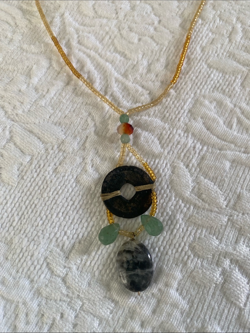 Handcrafted multi stone Bead Necklace